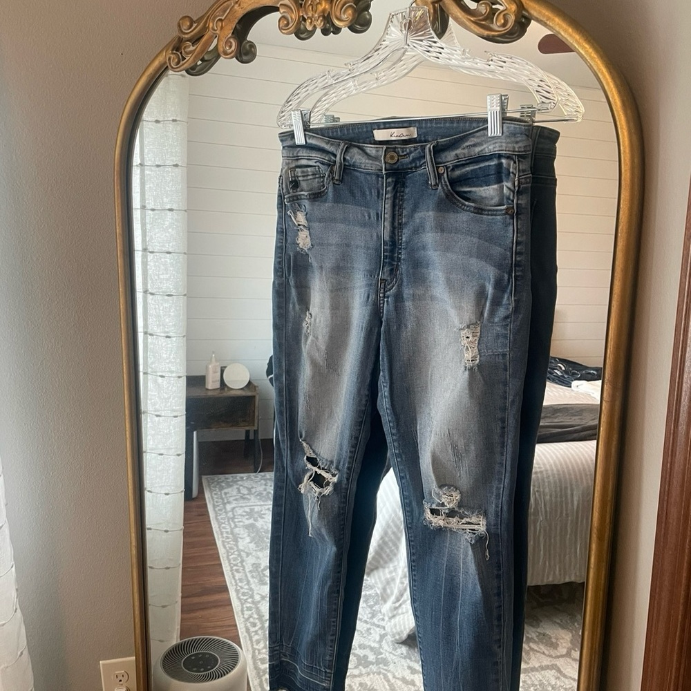 KanCan Distressed Dark Blue Skinny Jeans